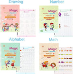 Magic Handwriting Practice Book for Children – Tracing Letters, Numbers & Drawing with Auto-Erase Ink Pen