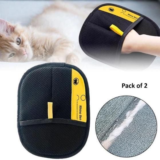 Pet Hair Remover Gloves (2-Pack) – Easy Shedding Brush for Cats, Dogs & All Furry Pets